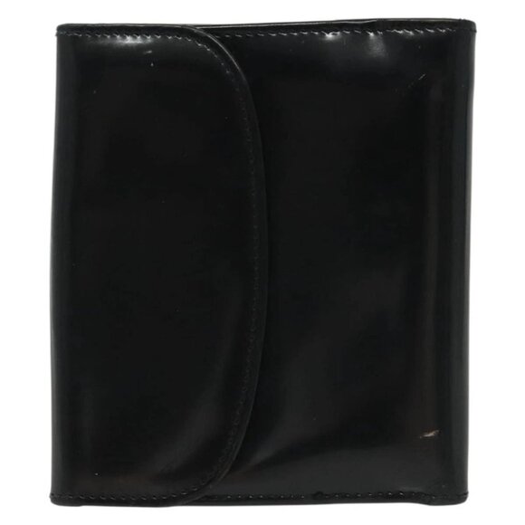 GUCCI Bifold Wallet Enamel Black Gold 035 2184 1909 0 Auth am8936 - Picture 2 of 16